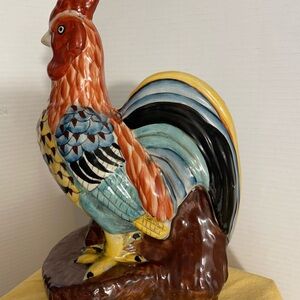 Colorful Ceramic Rooster Figurine